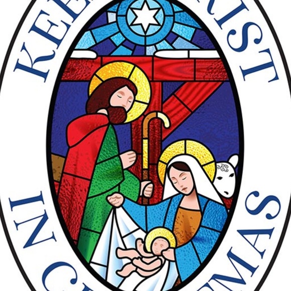 Set of 2 Nativity scene stain glass look Keep Christ in Christmas car magnets - Picture 2 of 2